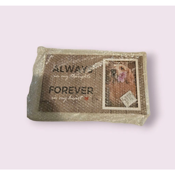 Always & Forever in My Thoughts Heart Pet Memorial Frame Brown 4"x6" Dog Cat New - Picture 3 of 9